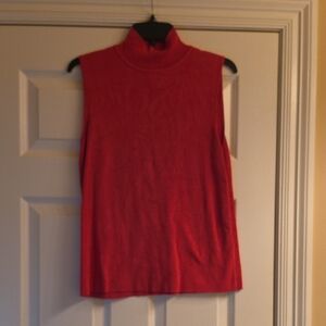 Sleeveless Mock Neck Top in Berry Red